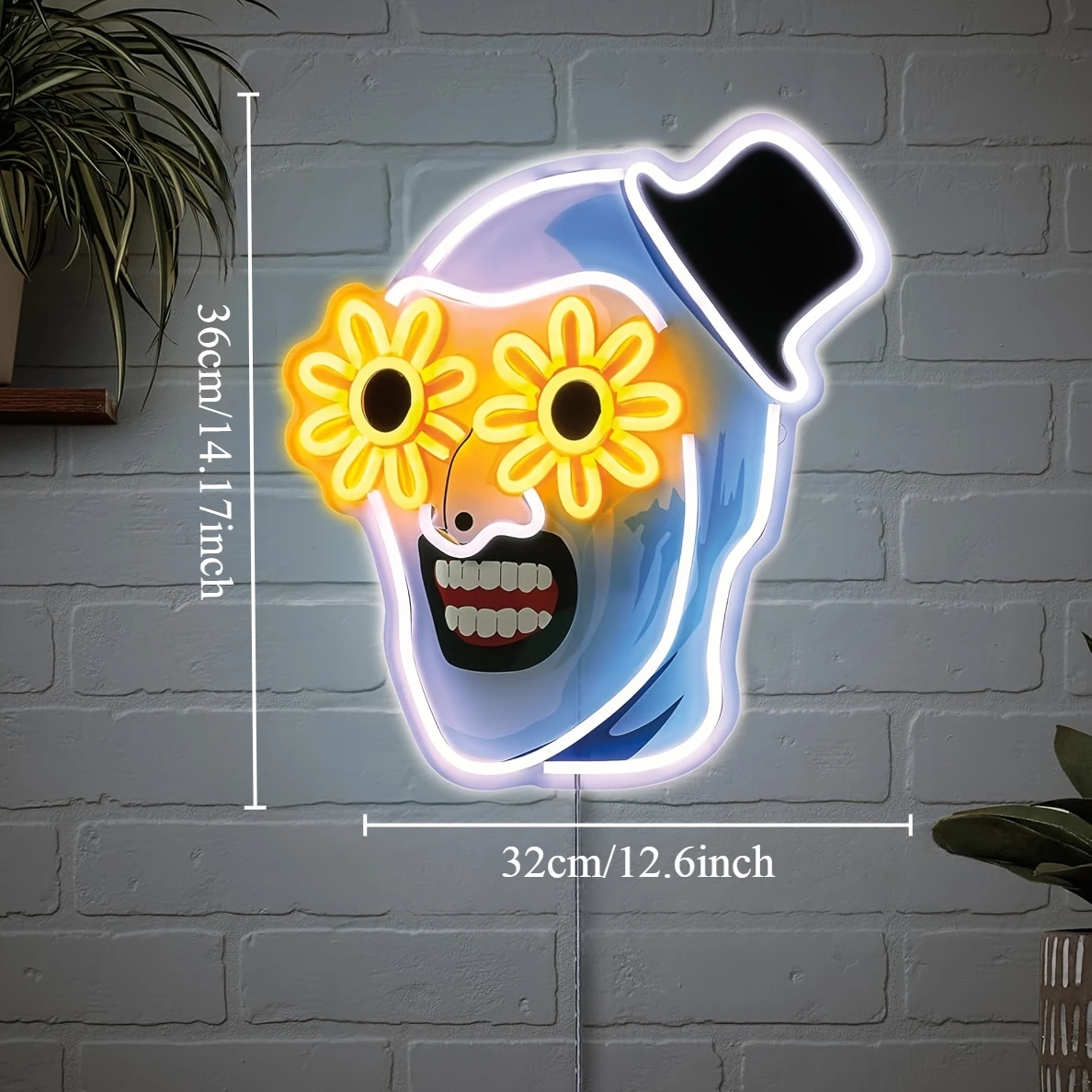 Terrifier UV พิมพ์ป้ายนีออนบรรยากาศฮาโลวีน LED Neon Light สําหรับห้องนอนปาร์ตี้ห้องเกม Man Cave Decor ของขวัญวันเกิด