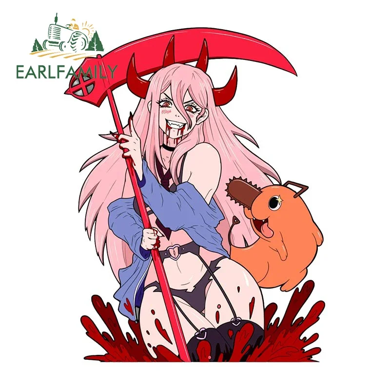 EARLFAMILY 13cm x 10.1cm for Anime Power Funny Car Stickers Windows Motorcycle Car Accessories Decal Waterproof Vinyl Caravan