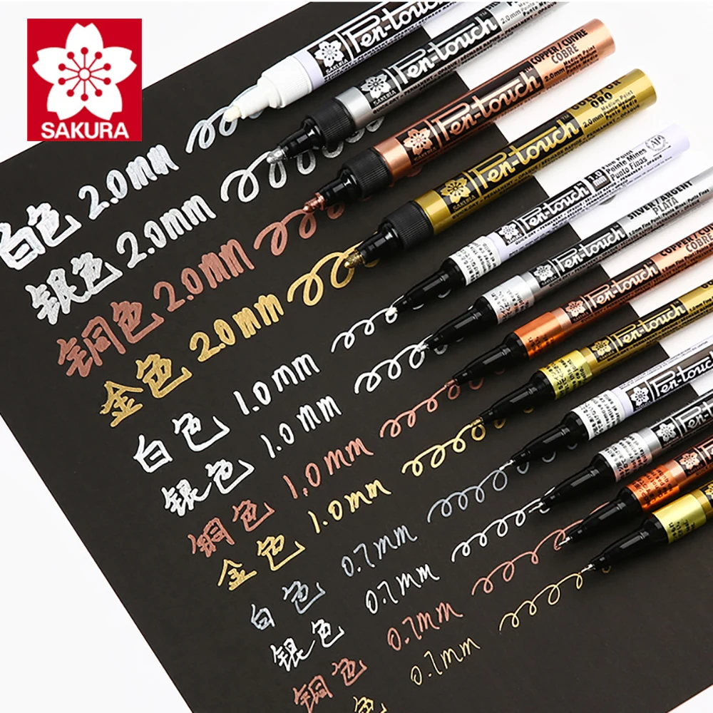 

Японская краска SAKURA маркеры Copic ручка XPSK, золотой, серебряный и милый цвет, украшение для автомобиля, водонепроницаемое позолоченное, не выцветает Манга