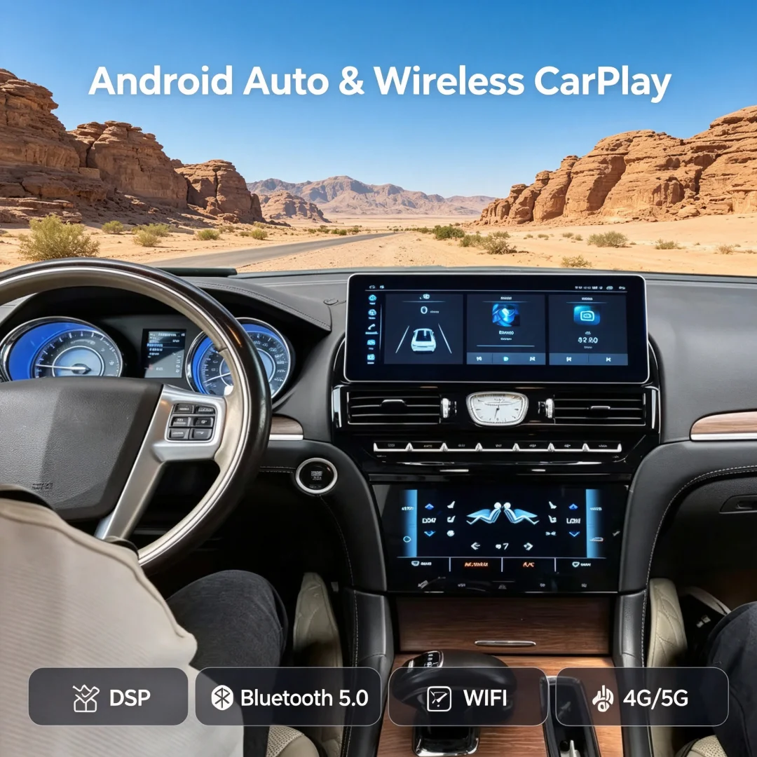 12.3 +9.66 Inch Touch Screen Android 14.0 Car Radio For Chrysler 300 300C 300S 2011-2023 Multimedia Player Auto GPS Navi CarPlay