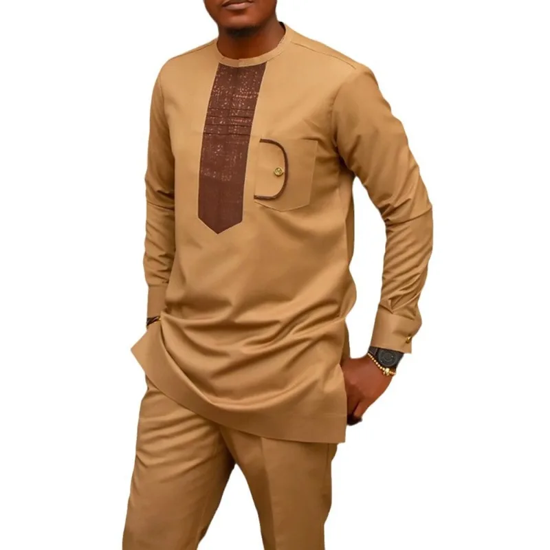 african-muslim-men-wedding-suit-2-piece-set-traditional-long-sleeve-round-neck-top-and-pants