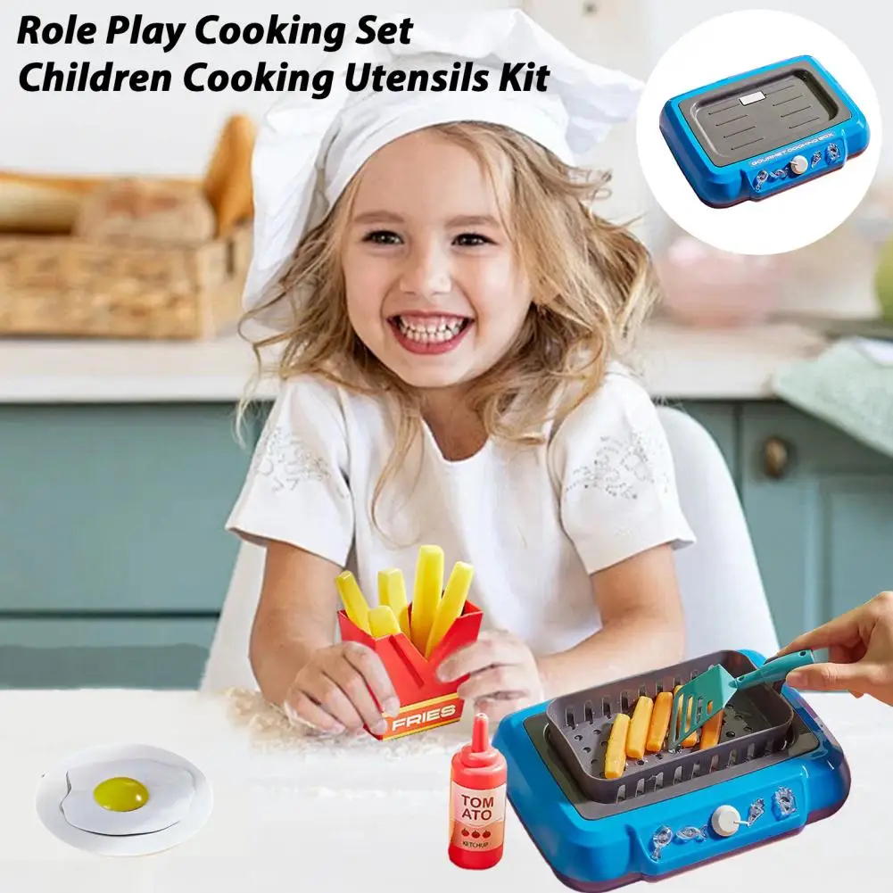 

Chef Role Play Set Simulated Frying Pan Food Utensils Accessories Kitchen Playset Toy for Toddlers Boys Girls Role-playing Chef