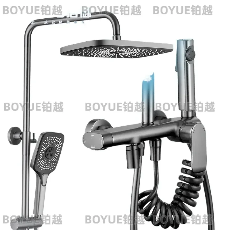 Gypsy Style All Copper Shower Set Pressurized Four Speed Rainfall Bath Multi Functional Handheld Sprayer Kit Bathroom Fixture