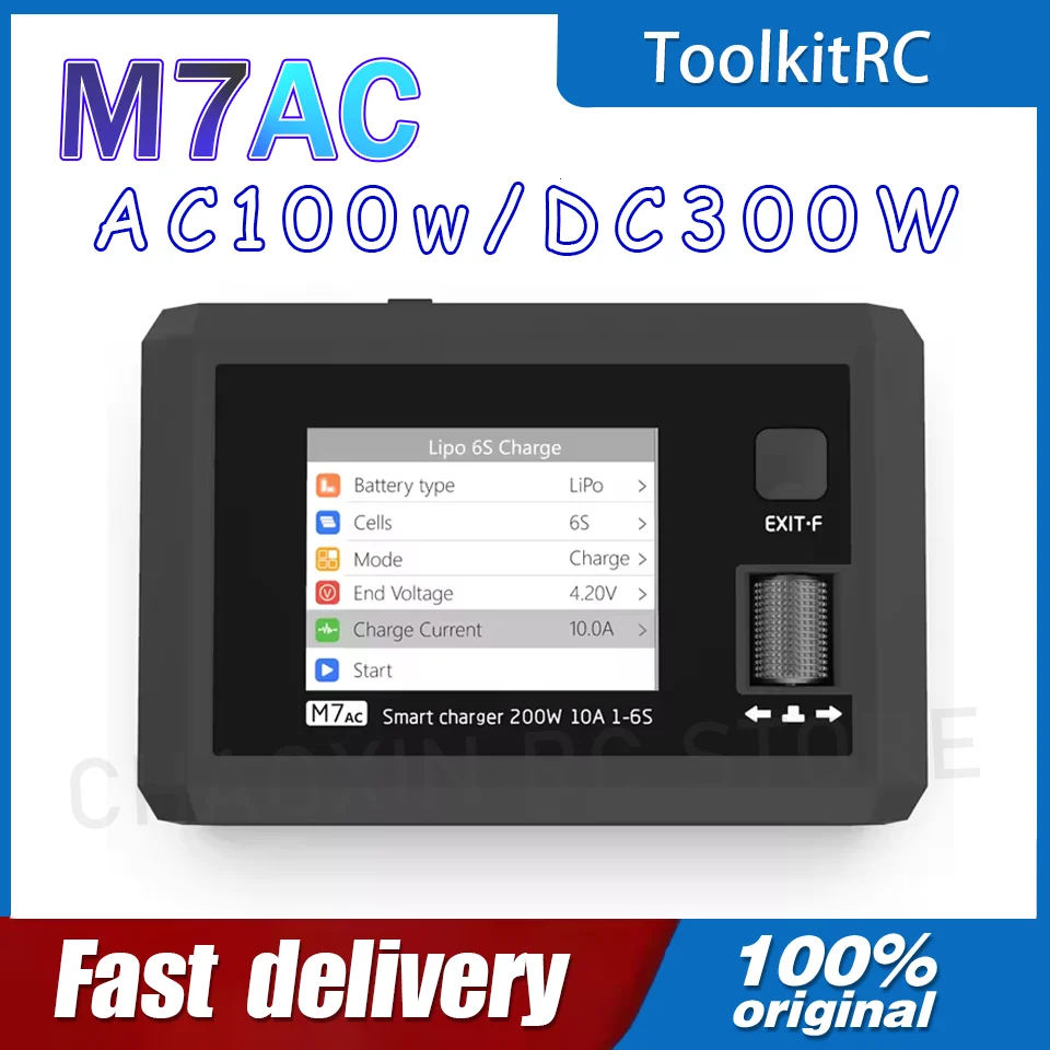 ToolkitRC M7AC 100W AC / 300W DC Input XT60 XT30 Output Multifunction Suppot Dual Smart Charger Signal Tester Drone Charge