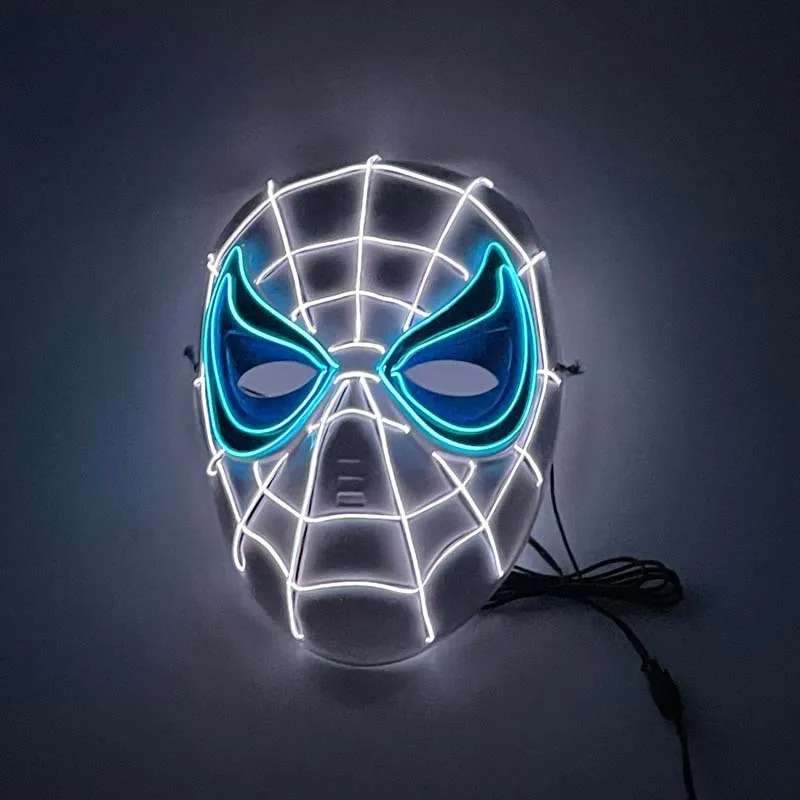 Marvel Avengers Glowing Light Mask Iron Man Spiderman Hulk Black Panther Cosplay Anime Figure Decoration Children Toys Gifts