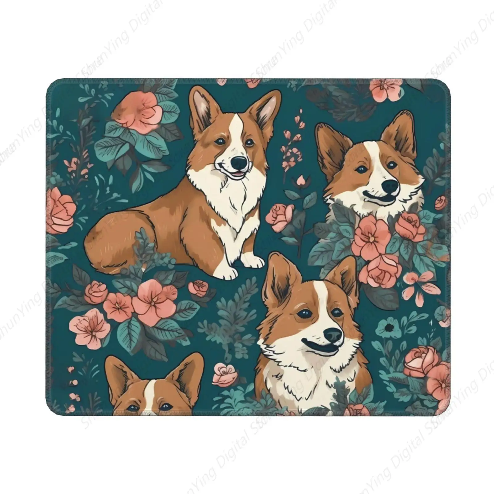 Corgi Hehua Mouse Pad Non Slip Non Slip Rubber Cute Style Mouse Pad Office Decoration For Games Work Computer 18*22cm