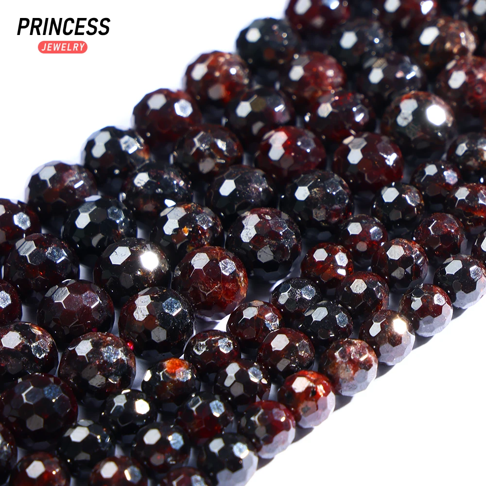 

Natural Red Garnet Faceted Beads 6mm 8mm Loose Beads for Jewelry Making Bracelets Necklace Wholesale DIY Accessories