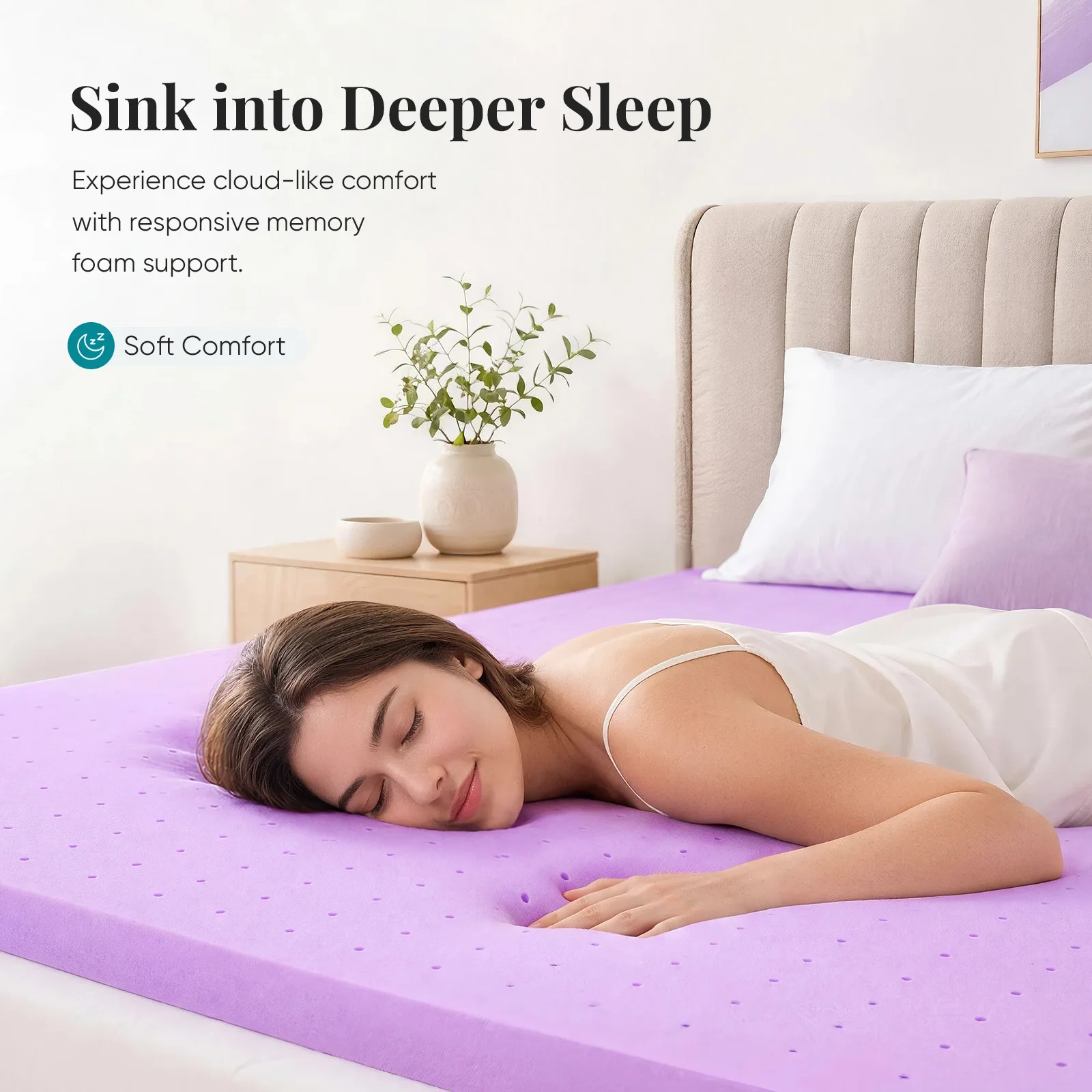 Ventilated Cooling Memory Foam Topper 2