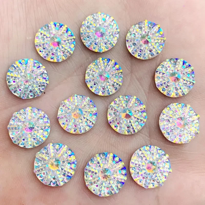 12mm&13*18mm&18*25mm AB White flatback stones and crystals Resin Round&Teardrop&Oval Rhinestones trim DIY Wedding Dress