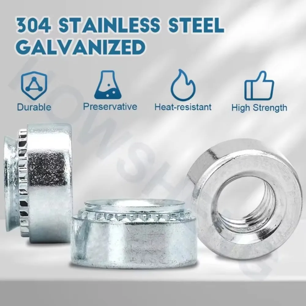 New 100Pcs Self Clinching Nut M2 M3 M4 M5 M6 M8 M10 M12 Stainless Steel Zinc Plated Press Insert Rivet Nuts