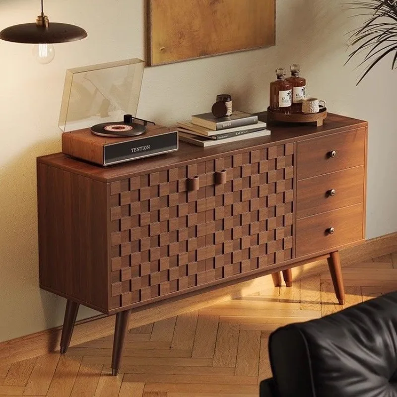 

cabinet, entrance cabinet, medieval wabi-sabi style high-end sense home living room sideboard, solid wood storage cabinet