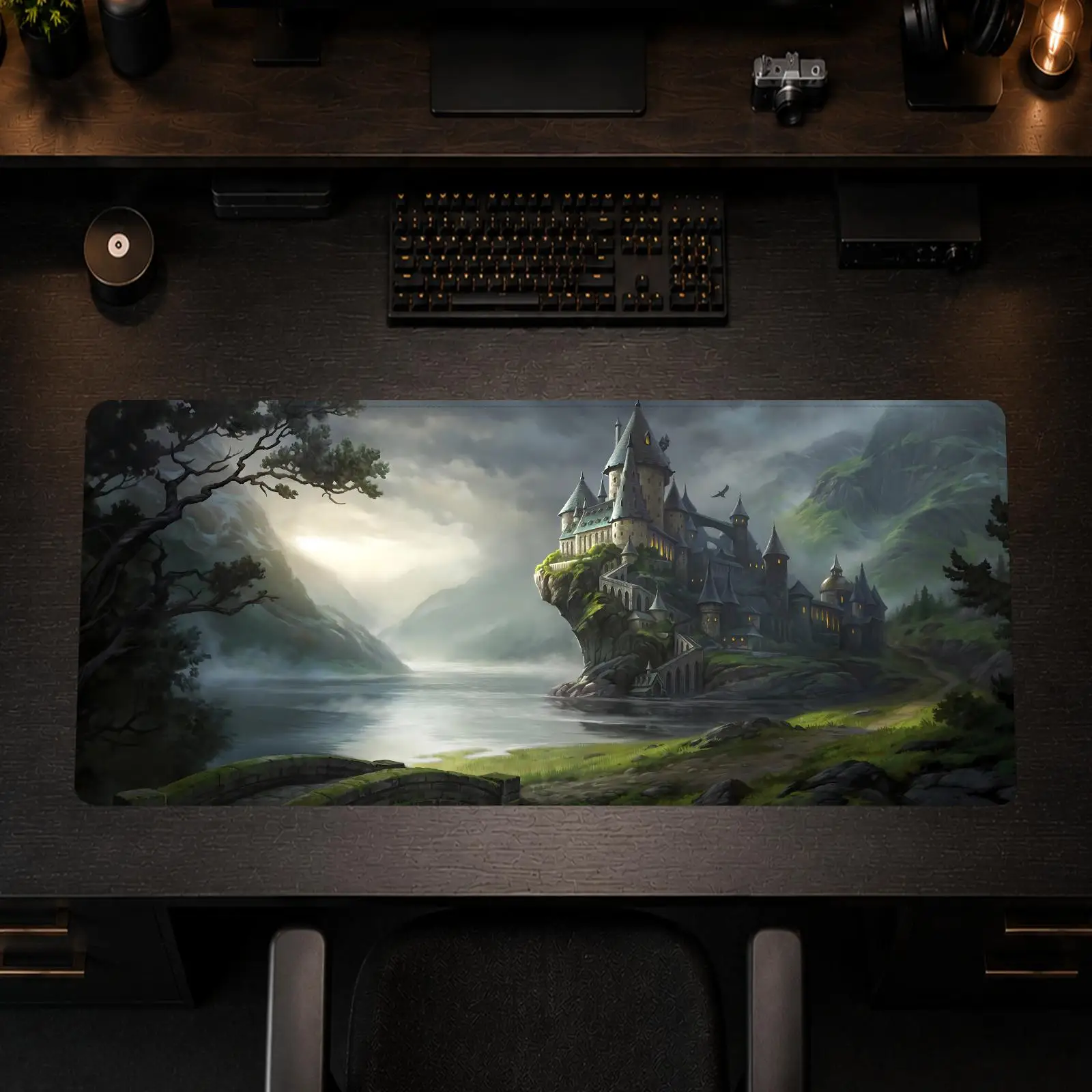 Alfombrilla de ratón Hogwarts Legacy para juegos y oficina, antideslizante, alfombrilla de escritorio DIY, alfombrilla grande para teclado de juegos, con bordes cosidos