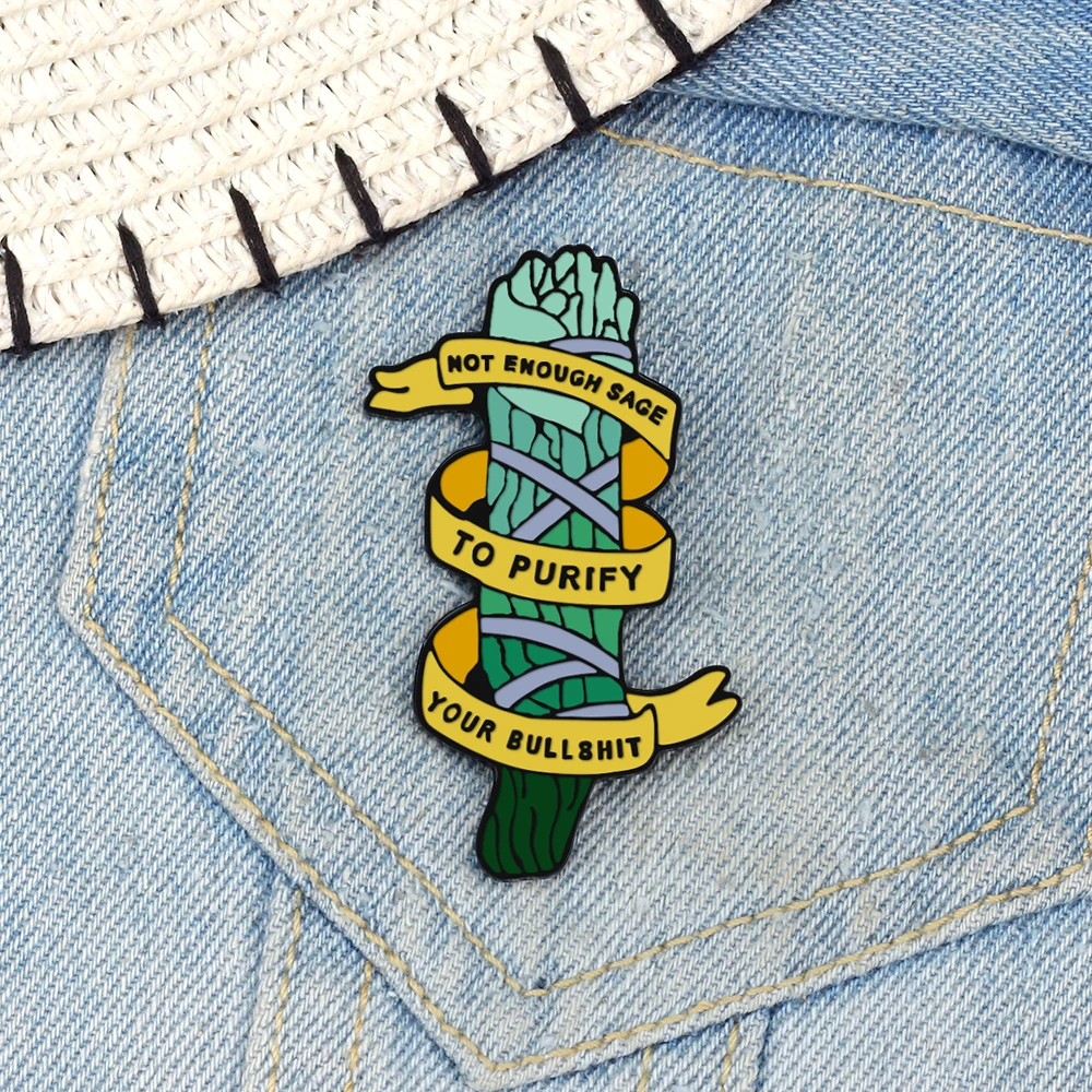 Not Enovgh Sace To Purify Your Bullshit Enamel Pin Personality Fashion Creative Brooch Men Denim Jacket Pins Shirt Badge Jewelry