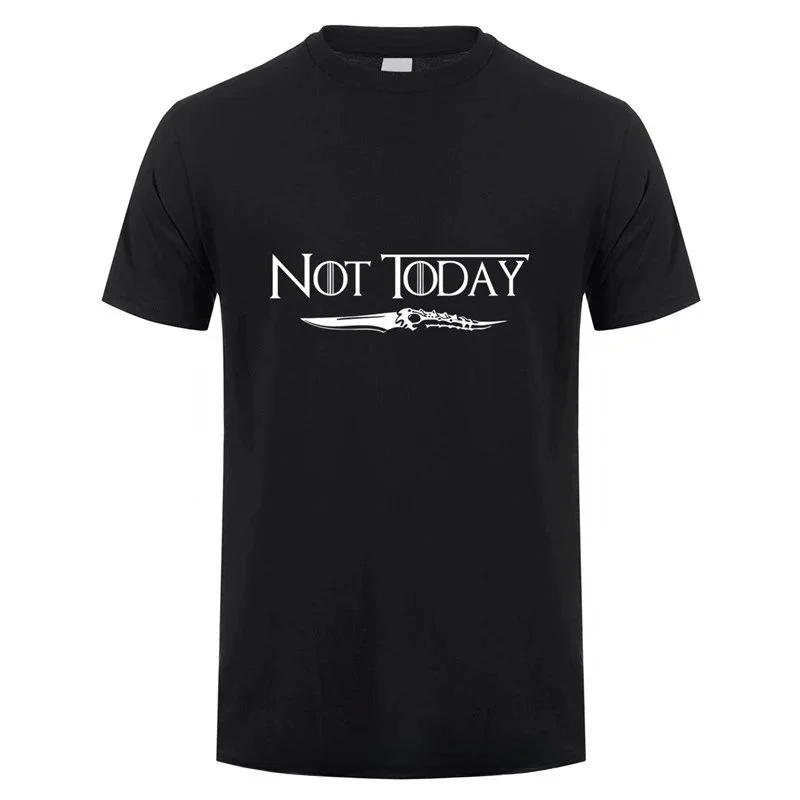 Not Today Arya Stark Men's T-Shirt Short SVE Customizable Hand-Painted Design Clothing Fashion Top