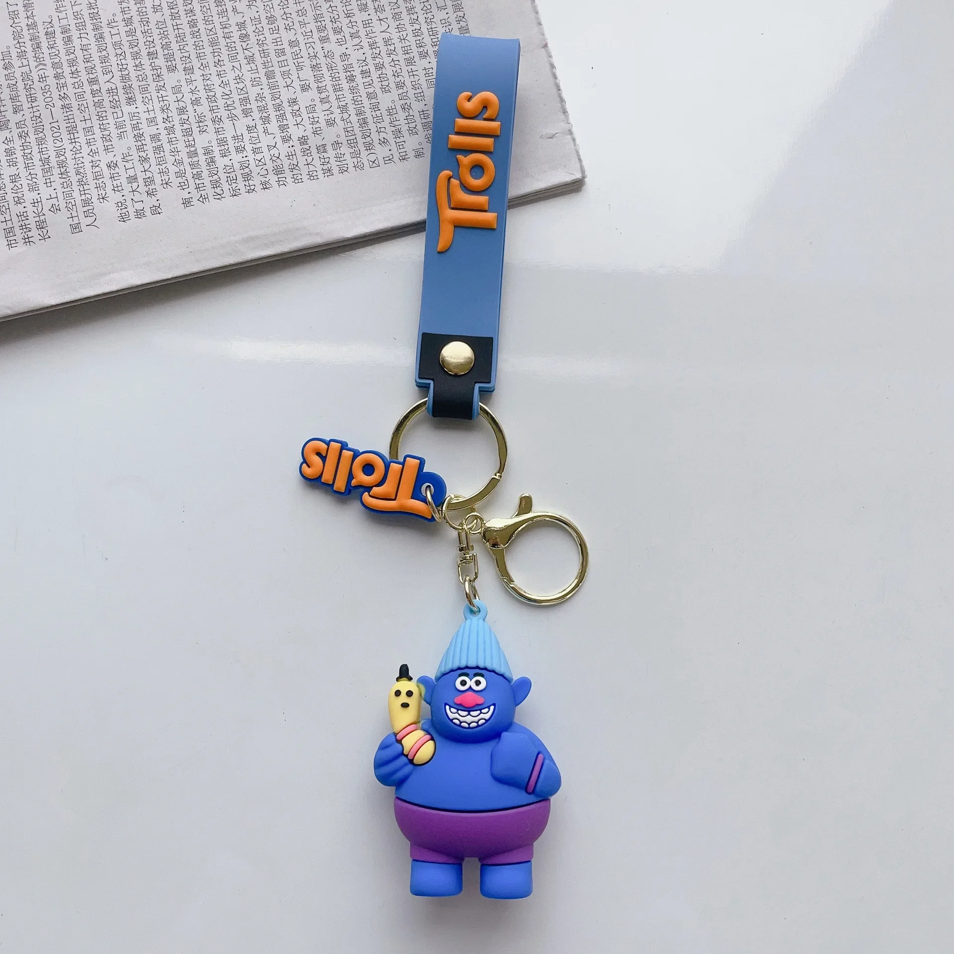 Disney Cartoon Trolls Figure Pendant Keyring Key Chains for Fans Backpack Bag Car Key Ring Keys Holder Accessories Gifts