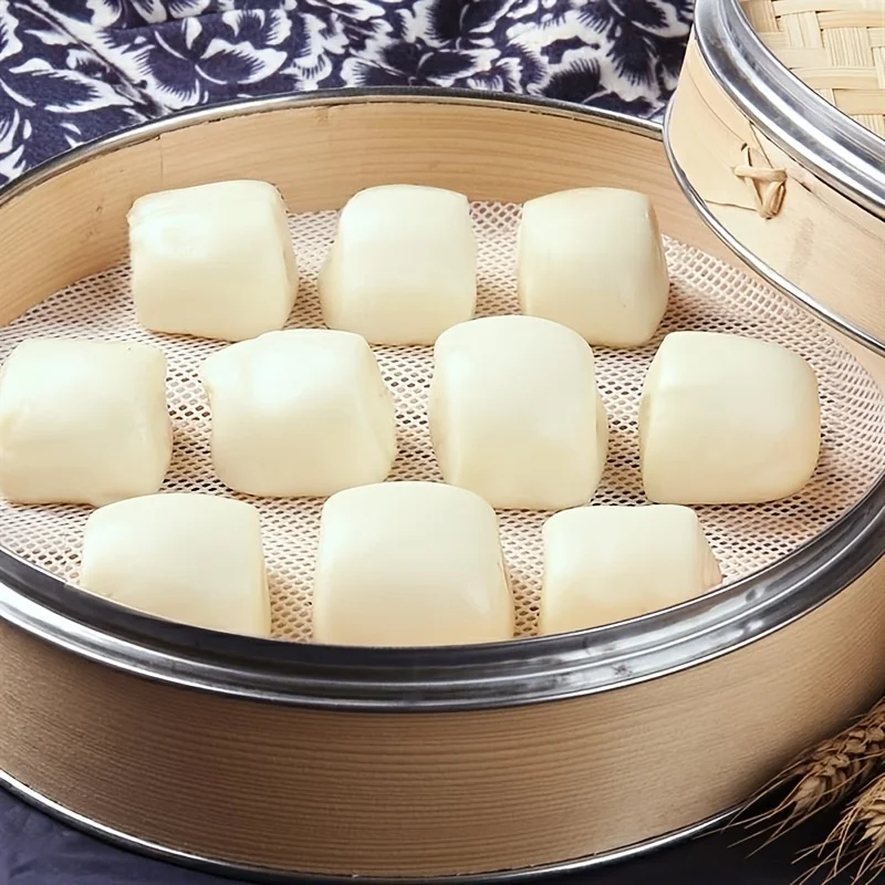5Pcs Silikon Dampfer Pad Hohe Temperatur Widerstand Dampfer Tuch Wiederverwendbare Nicht-Stick Dampfer Liner Dim Sum Kochen Dampf matte – Detail 4