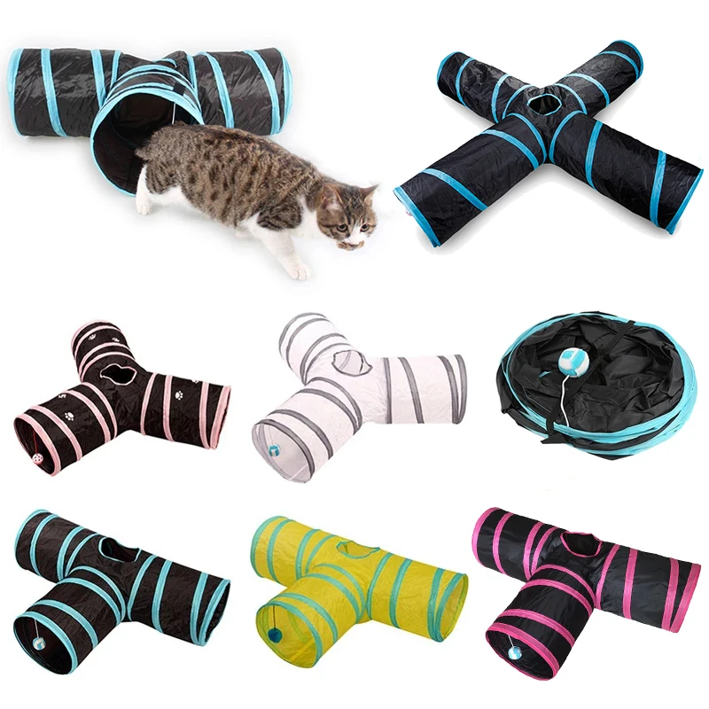 30 Style Pet Cat Tunnel Toys Foldable Kitty Training Interactive Fun Toy for Cats Rabbit Animal Play Tunnel Tube