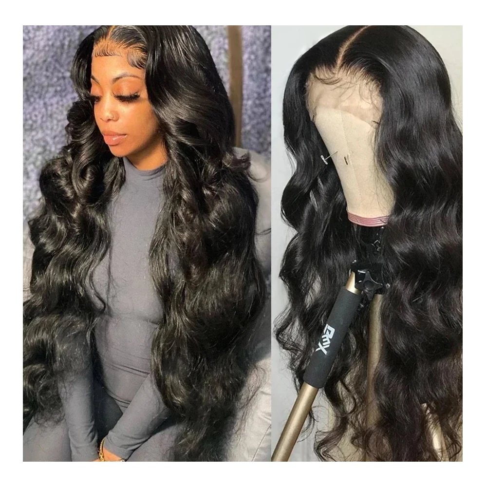 HD transparente 13x4 13x6 cuerpo onda peluca con malla Frontal prearrancada 360 peluca Frontal de encaje pelucas de cabello humano para mujeres 5x5 peluca 200 de densidad