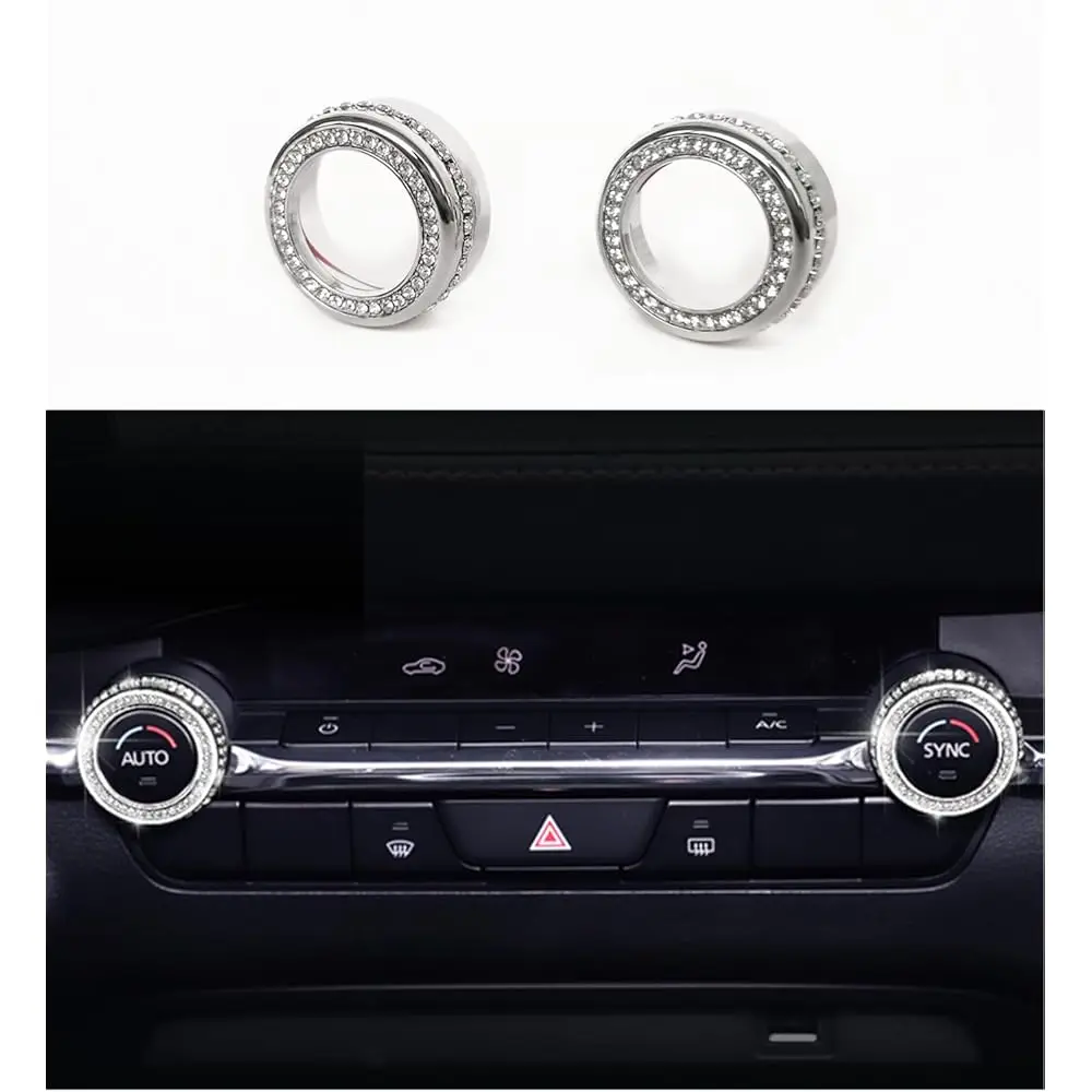 

Bling Interior Accessories Fit for Mazda 3 6 CX-9 CX-30 CX-50 2020 2021 2022 2023 2024 2025 Air Conditioning Knob Ring Rhines