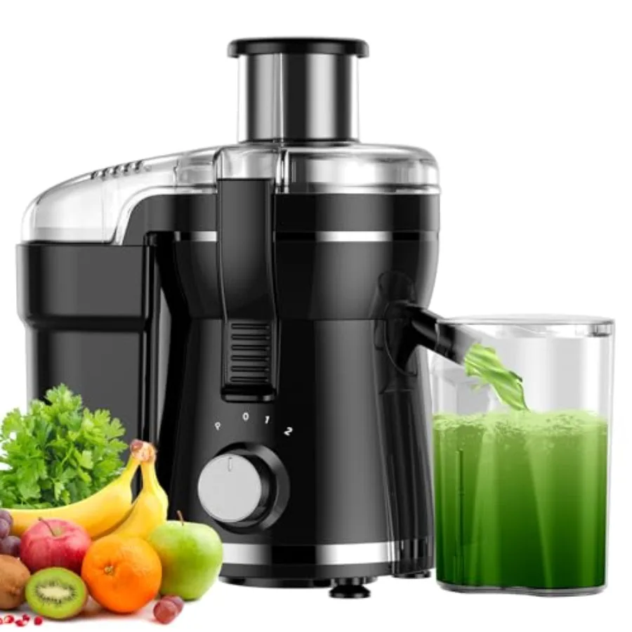 

Juicer Machine 500W Centrifugal Juicer Extractor with 3 Speed and Wide Mouth 3" Feed Chute for Fruit Vegetable High Yield Juice