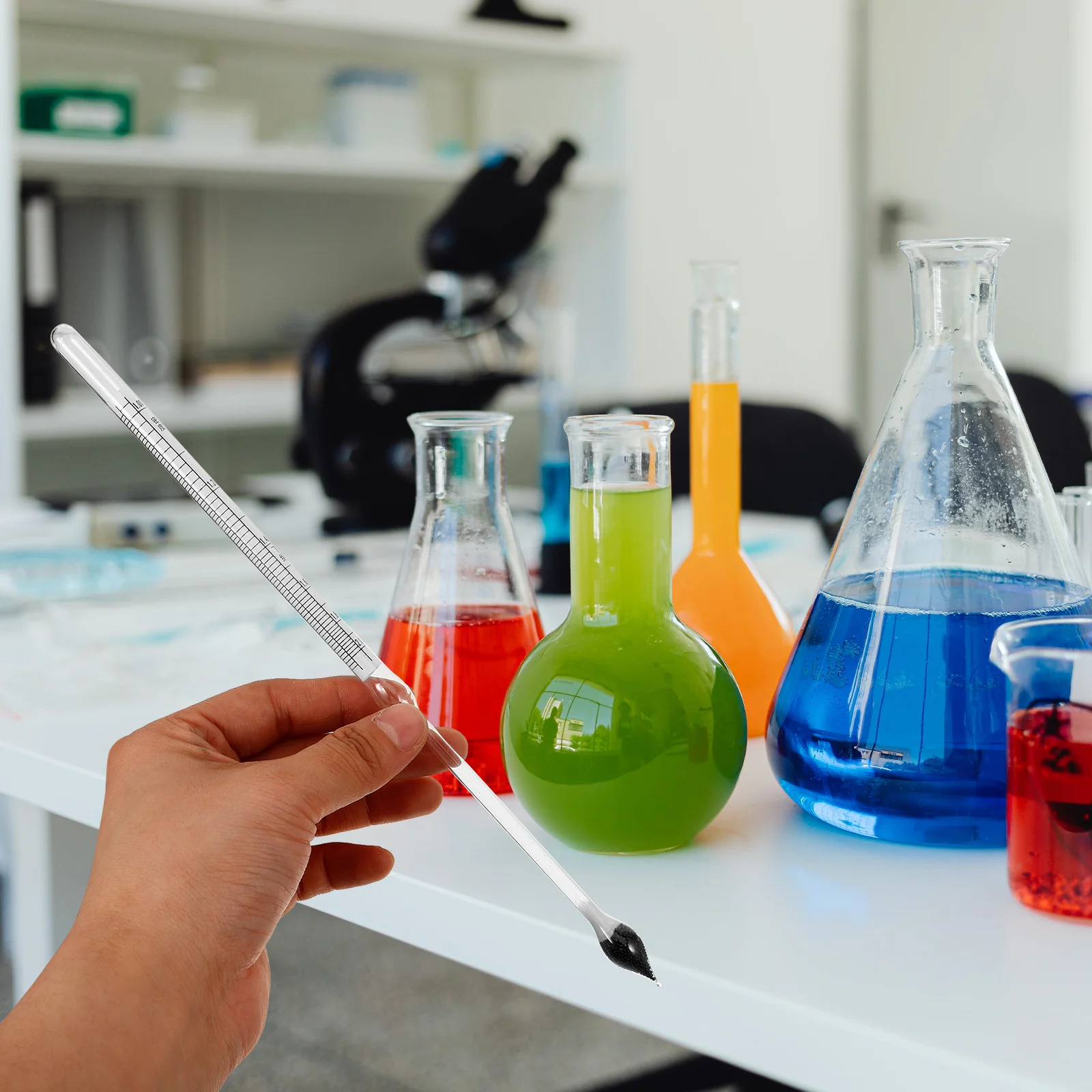 Hydrometer Glass Durable Accurate Liquid Measurement Tool for Laboratory Industrial Brewing Use High Precision