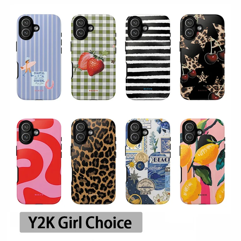 

Роскошный чехол для телефона Y2K с леопардовым принтом для iPhone 17, 16e, 16, 15, 14, 13, 12, 11, X, XS, XR, XSMAX, 7, 8, Air, Pro Max, Plus, двухслойный, люкс