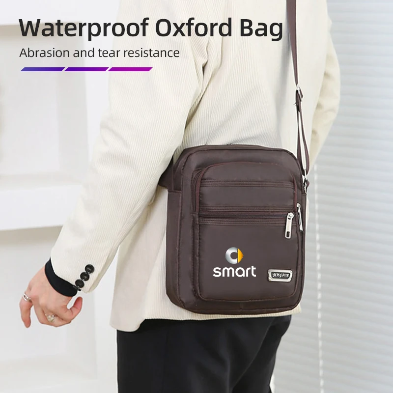 

Men's Oxford Cloth Crossbody Bag Single Shoulder Commuter Bag For Smart Fortwo 451 450 453 Forfour EQ Cabrio Crossblade ROADSTER