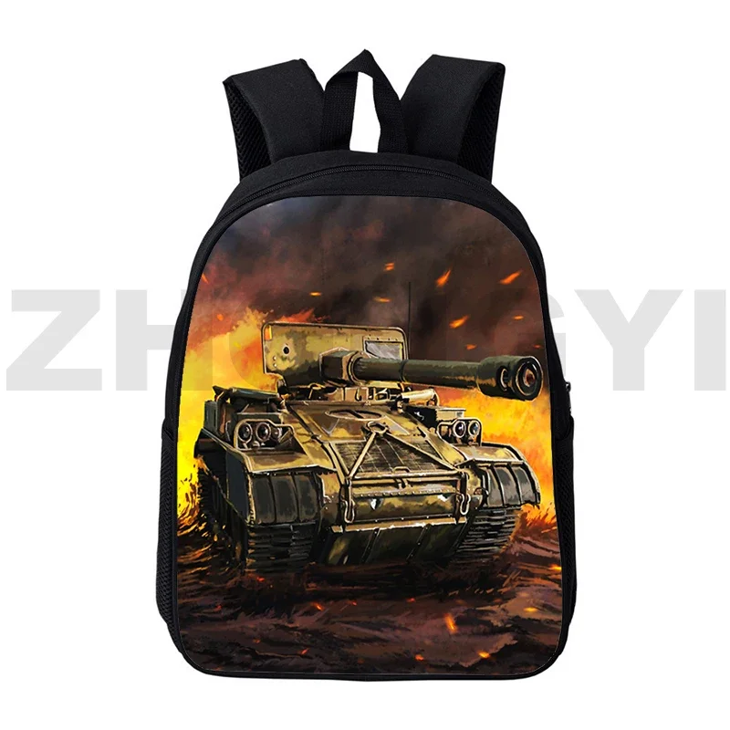 Gerand Tanks School Backpack Anime Canvas World of Tanks Bookbag for Boys 12/16 Inch 3D War Thunder Shoulder Bag Top Quality