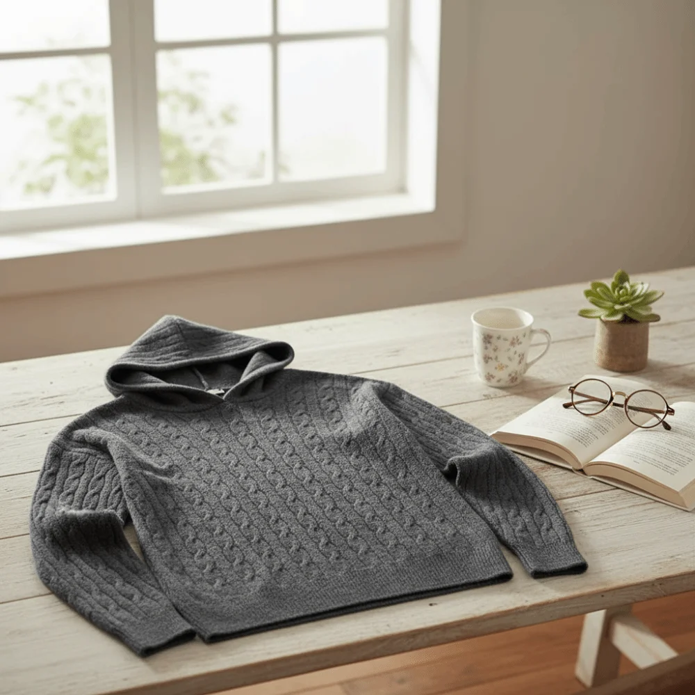 

Spring Autumn Long Sleeve Knitted Hoodies Casual Loose Hooded Sweatshirts Pullover Simple Hooded Knitted Sweater Women