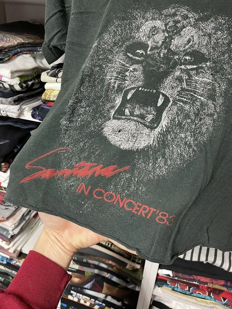 Vintage 1983 Santana Double Sided Concert T-Shirt M Chopped