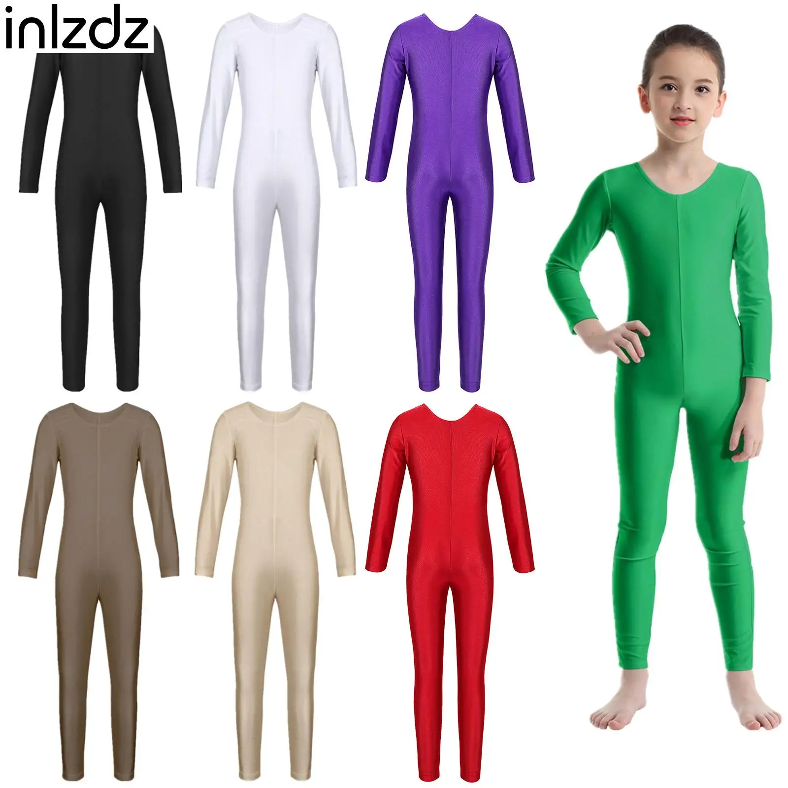 

Kids Long Sleeve Tight Leotard for Girls Ballet Dance Leotards Skating Gymnastics Jumpsuit Children Dancewear Exercise Costumes