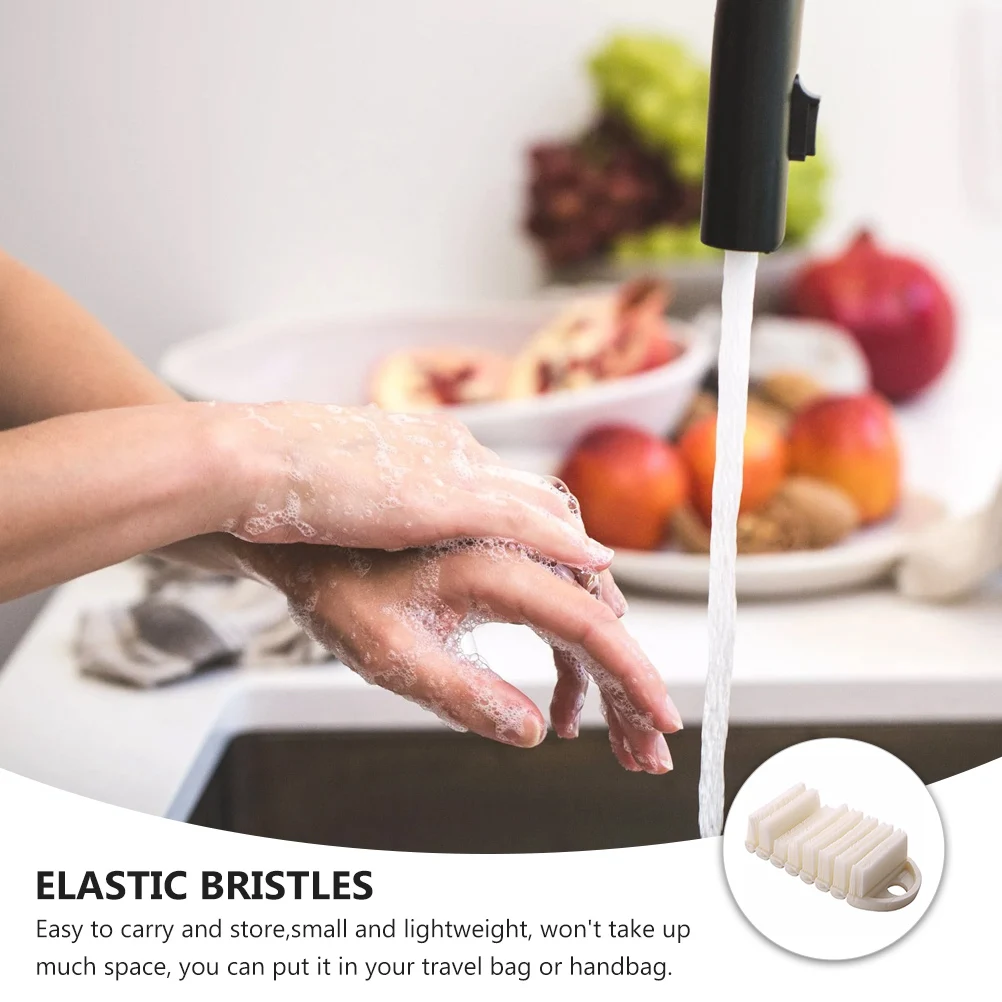 

Elastic Scrub Nail Cleaning Brush For Fingernails Toes Soft Bristles Travel Size Manicure Tool Bathroom Kitchen Use Small