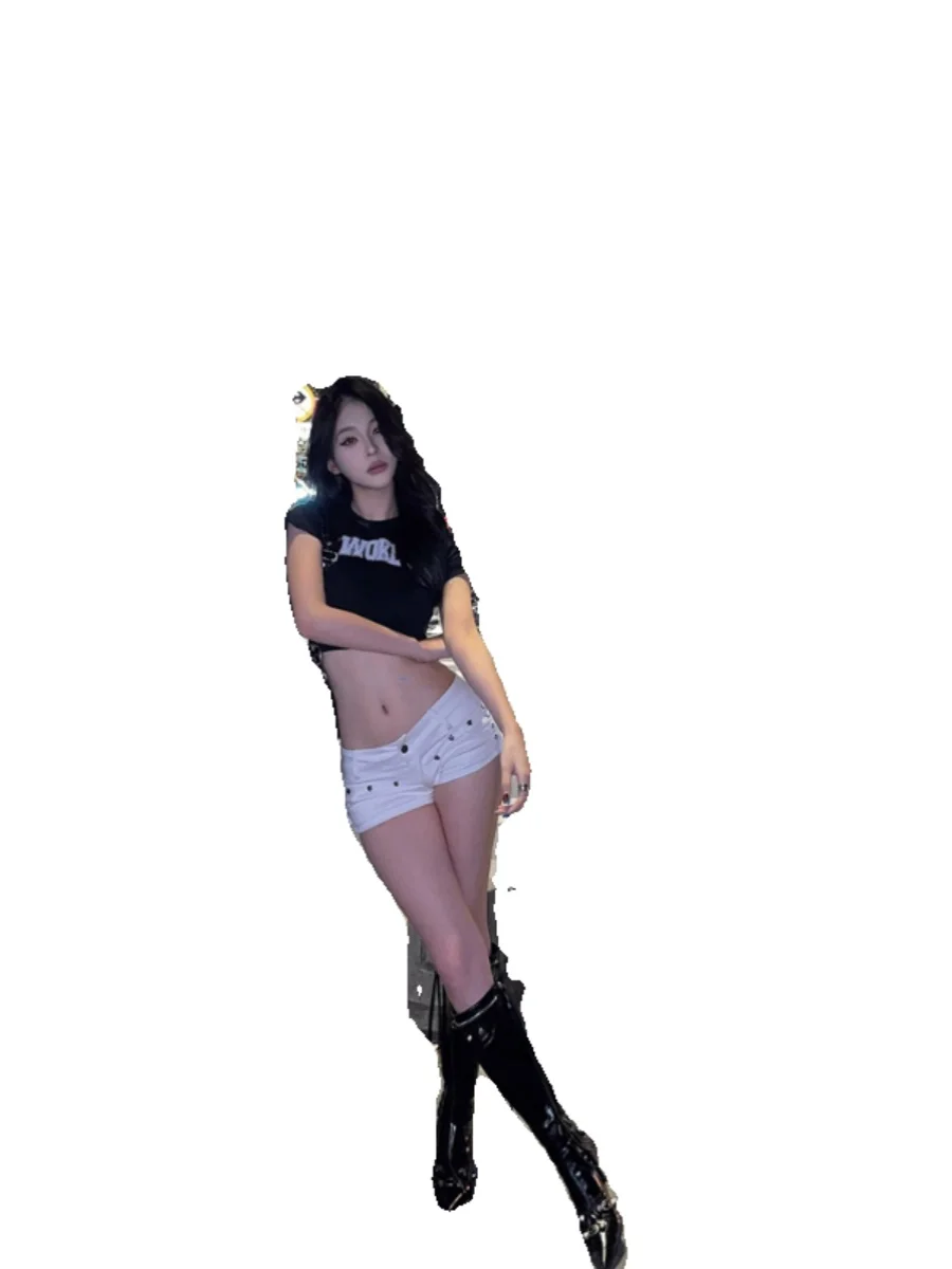 

Белые джинсы с высокой талией Super ort, женские летние пряные обтягивающие брюки трапециевидной формы 2024, хлопковые эластичные джинсовые брюки