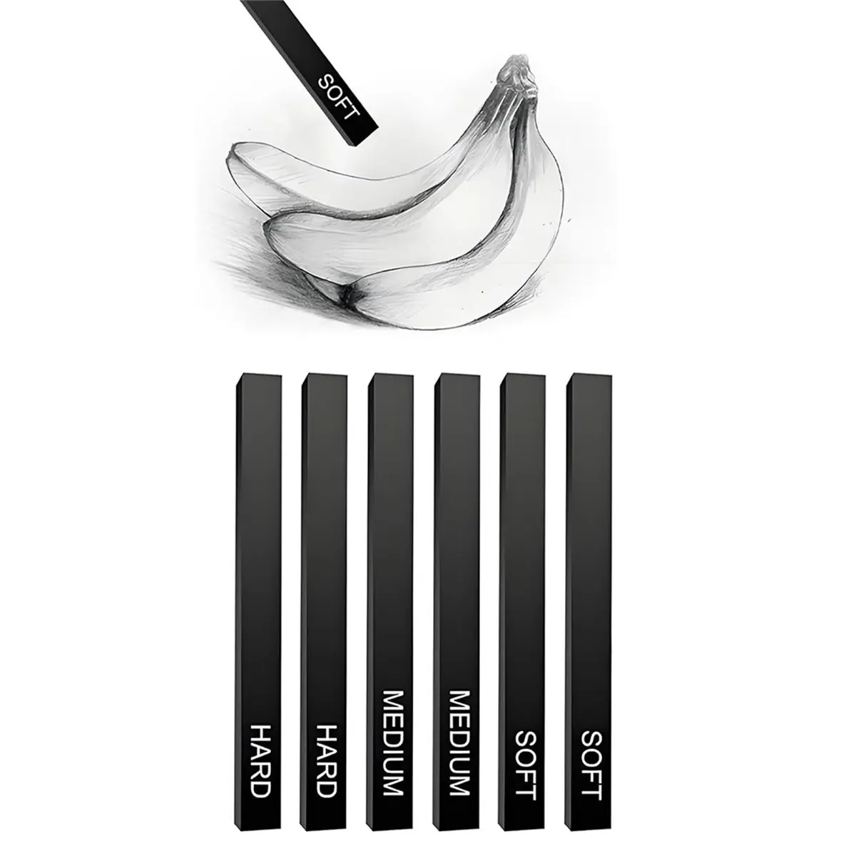 STOCK-6Pcs Willow Charcoal Sticks for Art, Ideal for Sketching, Shading, and DIY Crafts, Perfect for Beginners & Professionals