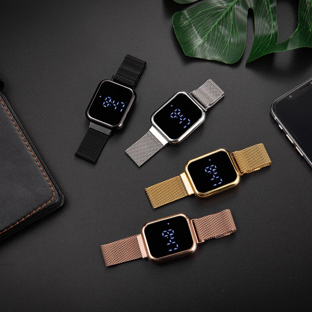 Simple Square Men's and Women's Digital Watch Fashion Touch Screen LED Watches for Woman Casual Electronic Watch reloj mujer view 3