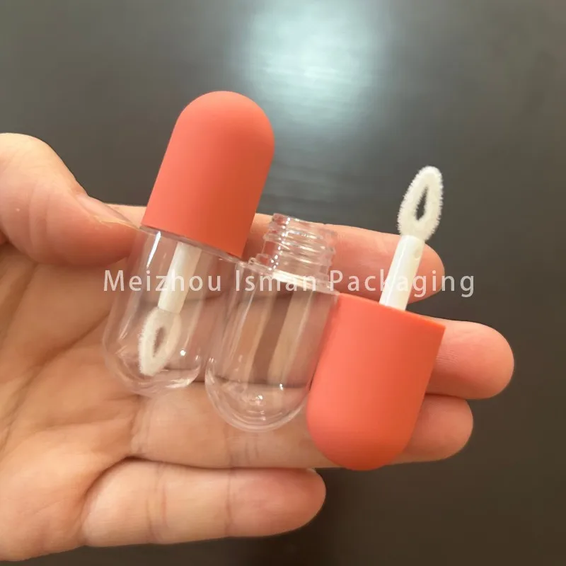 

50Pcs Empty Pill Lip Gloss Tubes With Wand 4.5ml Lip Oil Bottle Unique Lipgloss Container Packaging for Capsule Shaped
