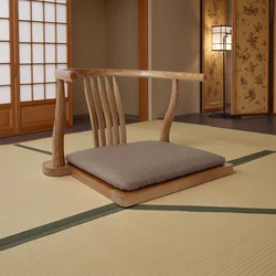 Zaisu Legless Chair for Sitting on The Floor Unique Janpanese Tatami Armchair Seat with Cushion Living Room Accent Furniture