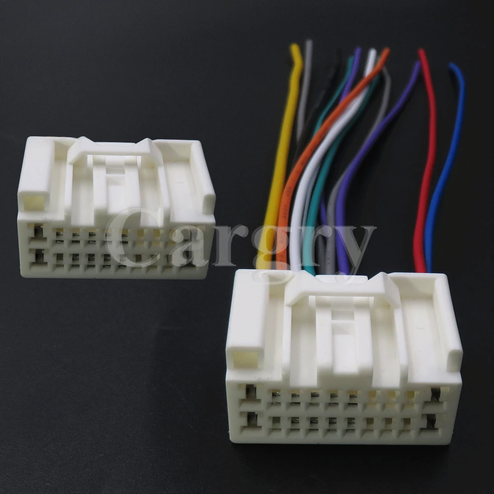 1 zestaw 20P 7283-5843 samochodowe Stereo Adapter Audio żeński Plug Auto CD złącze stereofoniczne dla Mitsubishi Pajero V97V93 Peugeot 4008