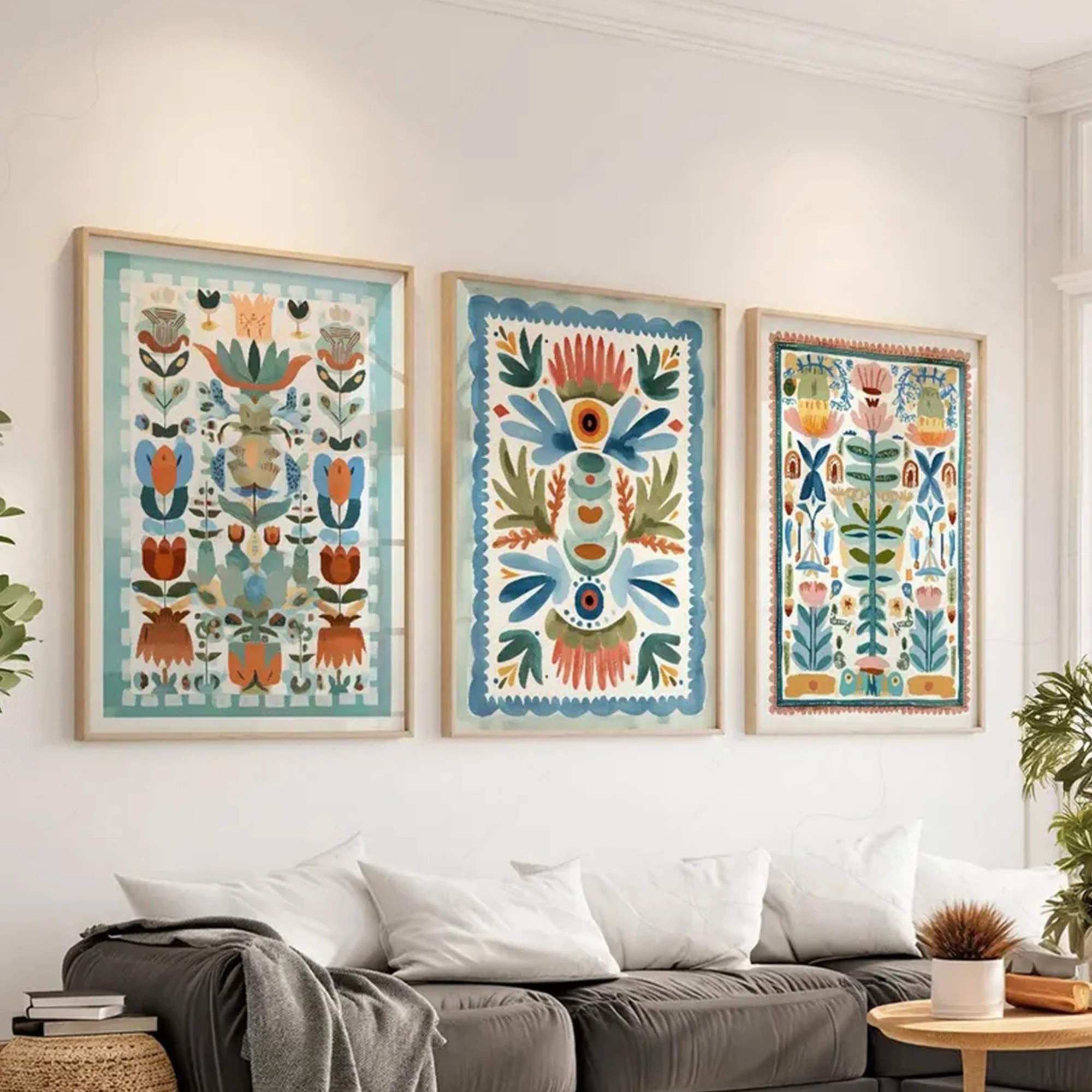 3pcs Modern Colorful Botanical Floral Wall Art Print Canvas Painting Poster Picture For Living Room,Bedroom Home Decor