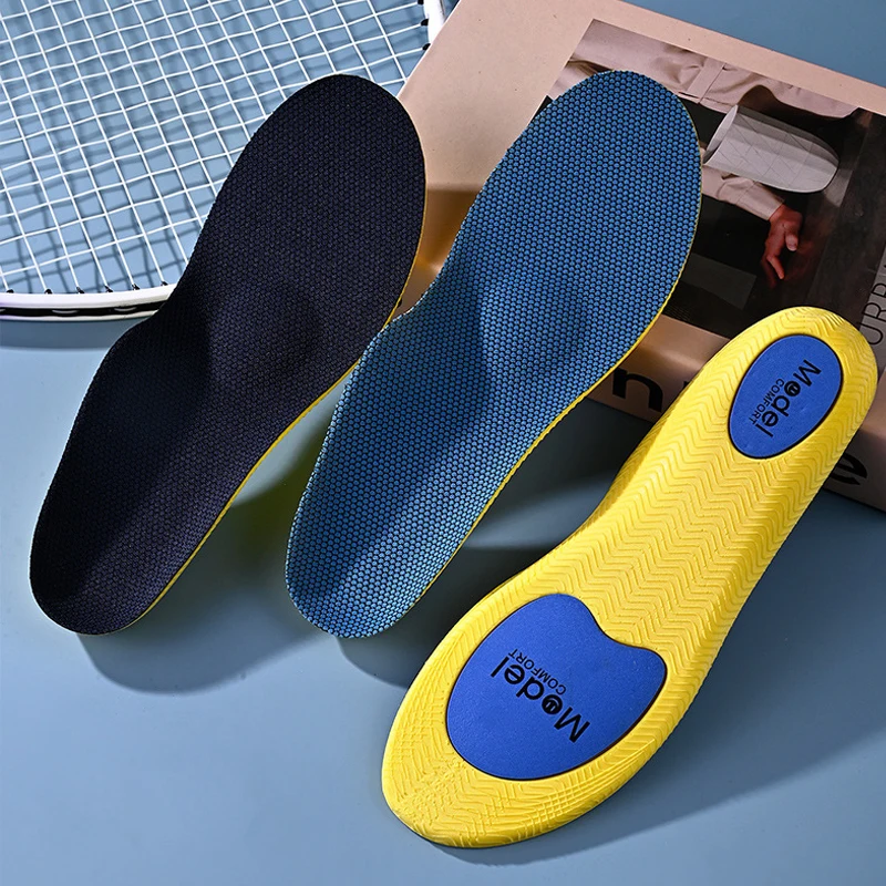 1Pair/2Pair New Athletic Arch Support Insoles, Bouncy Shock-Absorbing Shoe Pads, Sweat-Wicking Non-Slip Odor-Free for Running