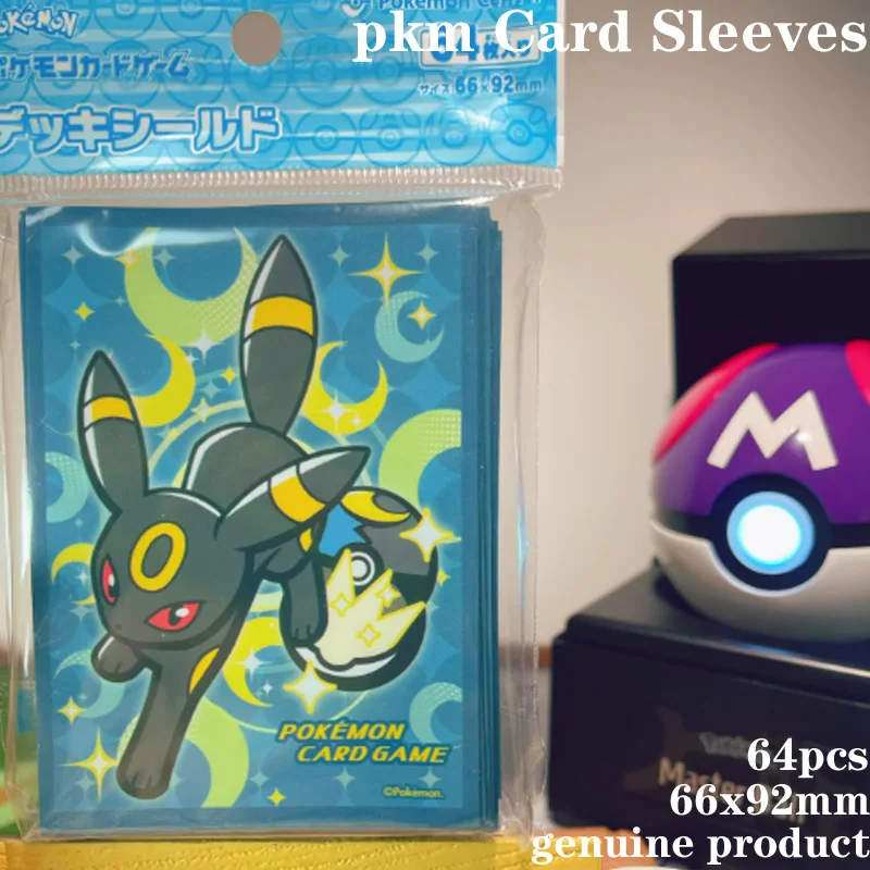 

Pkm Japanese Edition Card Sleeves 64pcs Umbreon (Moon Eevee) Theme 66x92mm Standard Size Official Dark Anime Exquisite Gift Toys