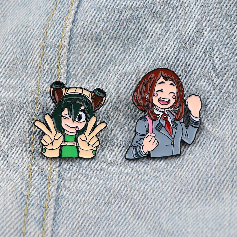 Anime My Hero Academia Enamel Pin Badge Mina Ashido Jirou Hanta Sero Cartoon Handmade Brooch Fans Collection Pins Accessories