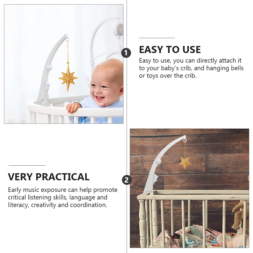 2 Stuks Baby Mobiele Wieg Bel Houder Arm Duurzaam Plastic Kinderkamer Decor Vroege Muziek Stimuleren Baby Mobiele Wieg Bell Arm