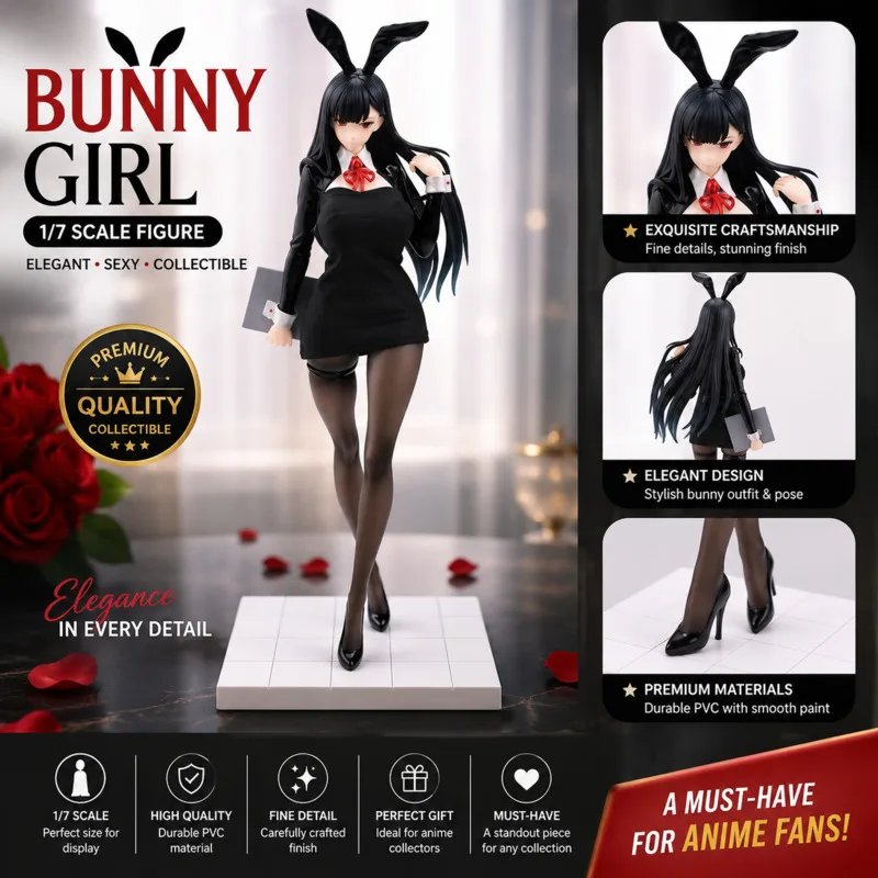 

Sexy Bunny Girl Office Lady Anime Figure Large Size PVC Collectible Figurine Desktop Decoration For Anime Collectors Gift New