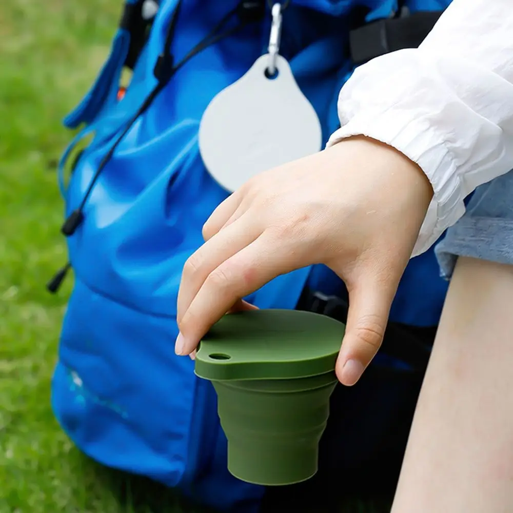 Portable Mini With Lid Teacup Outdoor Travel Camping Coffee Mugs Retractable Cup Drinking Mug Folding Cup