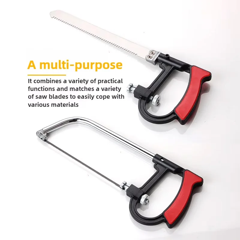 مجموعة منشارا، منشار فولاذي مقاس 12 بوصة مع شفرات منشار قابلة للاستبدال وميتري معدني، 3 قطع مناشير يدوية (إطار منشار صغير، منشار صغير) للخشب