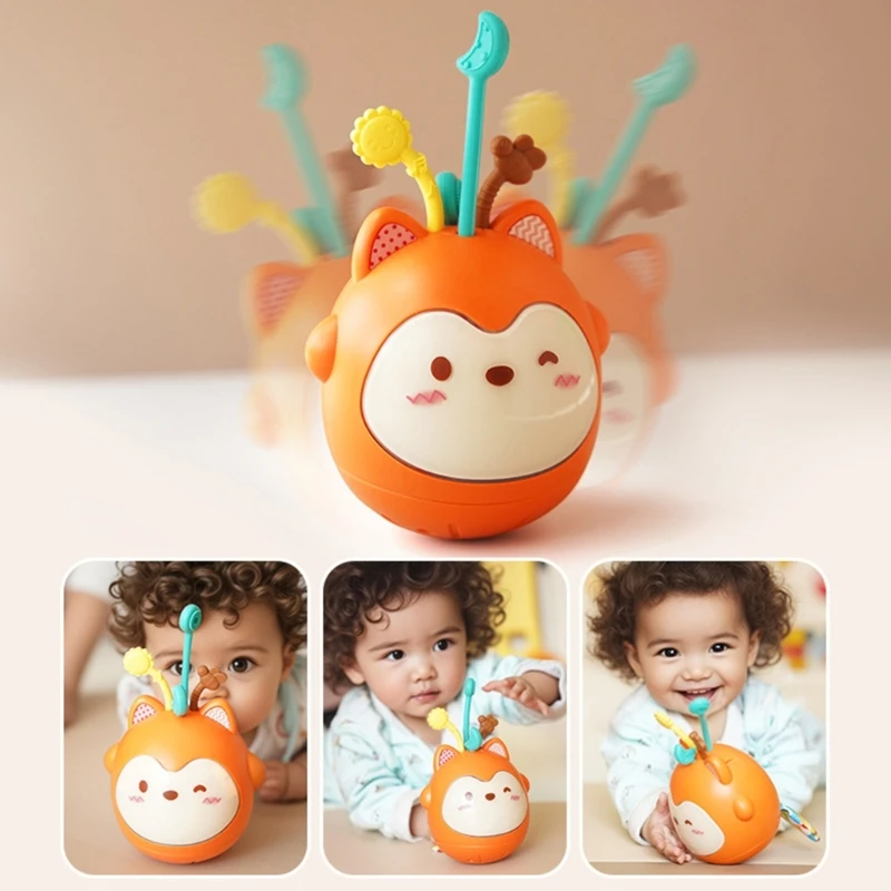 Design desenhos animados brinquedos oscilações musicais infantis Roly Poly Toy para aprendizado precoce devúria