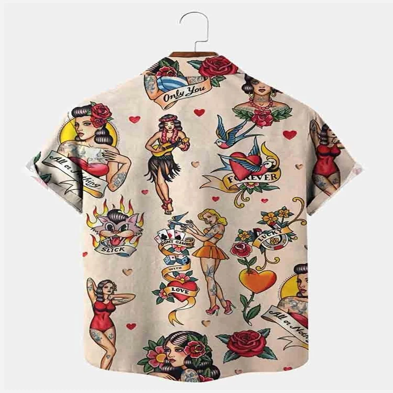 The Girl Playing The Guitar Shirt 3D All Over Printed Hawaiian Shirt for Men and Women Casual Shirt Unisex