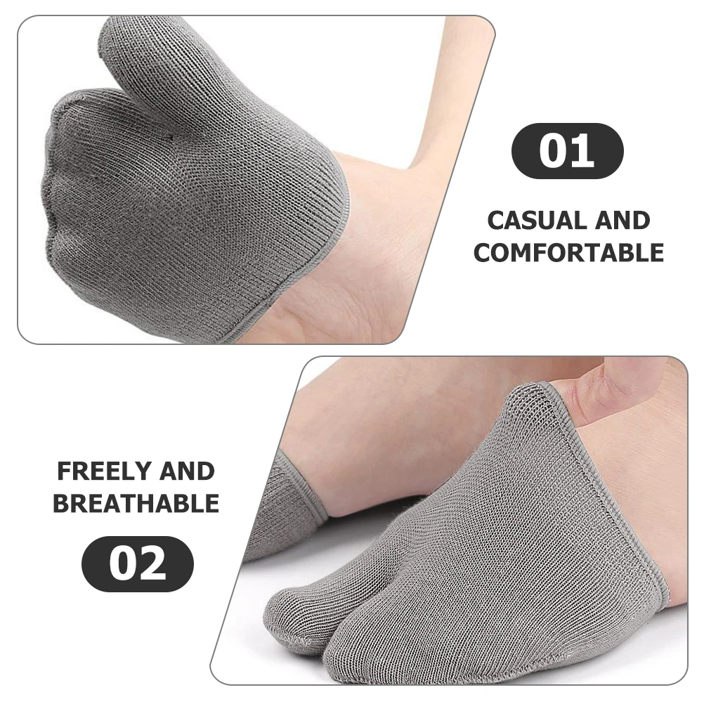 

3 Pairs Tabi Socks Half Toe Women's Non Slip for Forefoot Cushions Separating