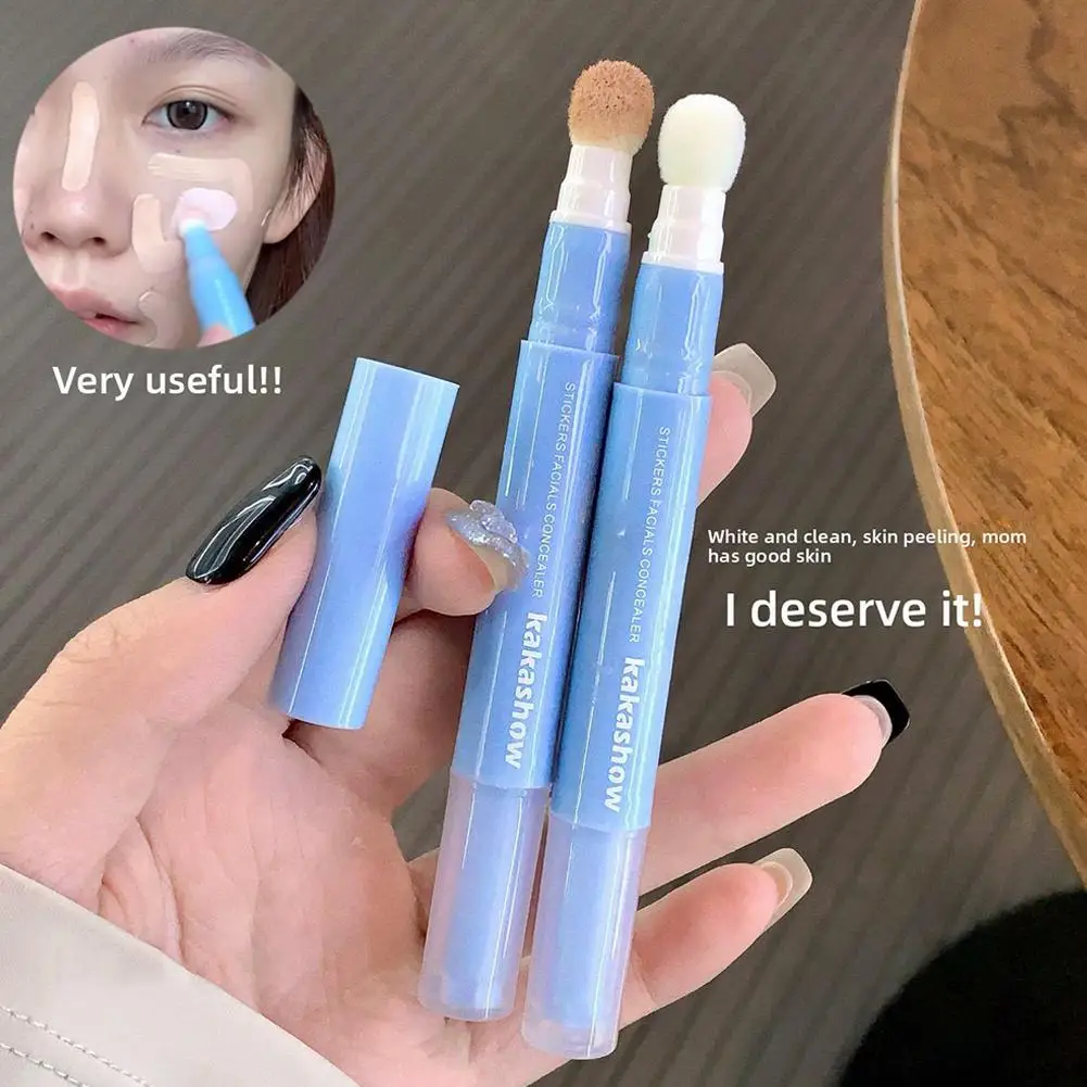 Sponge Head Concealer For Dark Circles Freckles Acne Pigmentation And Blemishes Long Lasting Moisturizing Liquid Foundation